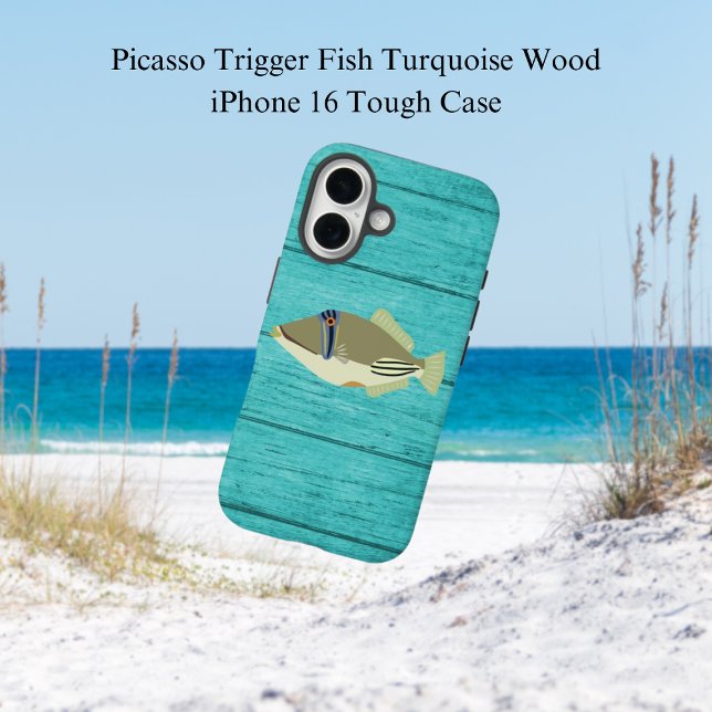 Picasso Trigger Fish Turqouise Wood iPhone 16 Fall Case-Mate iPhone Hülle (Von Creator hochgeladen)