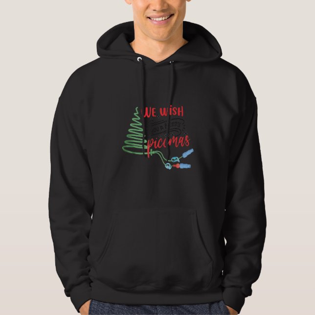 PICC Nurse Christmas Vascular Access ICU Rn Infusi Hoodie (Vorderseite)