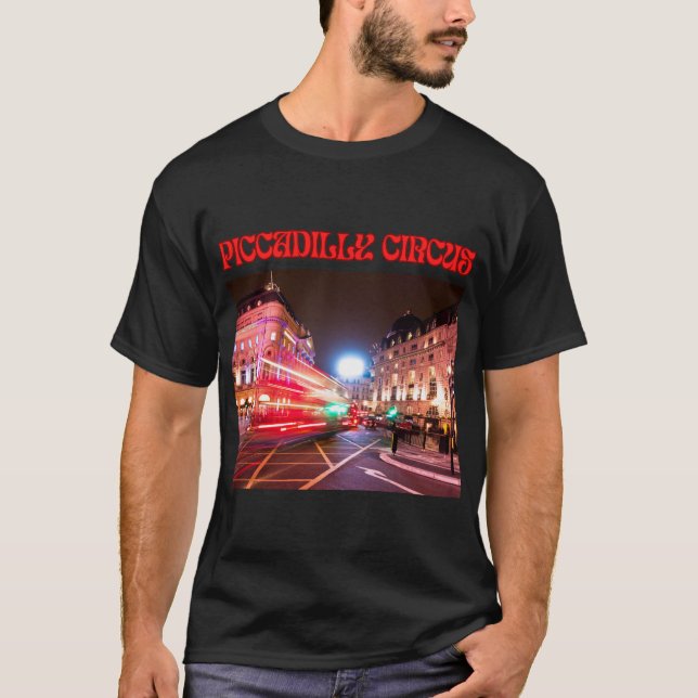 Piccadilly Circus Herren T-Shirt in Schwarz (Vorderseite)