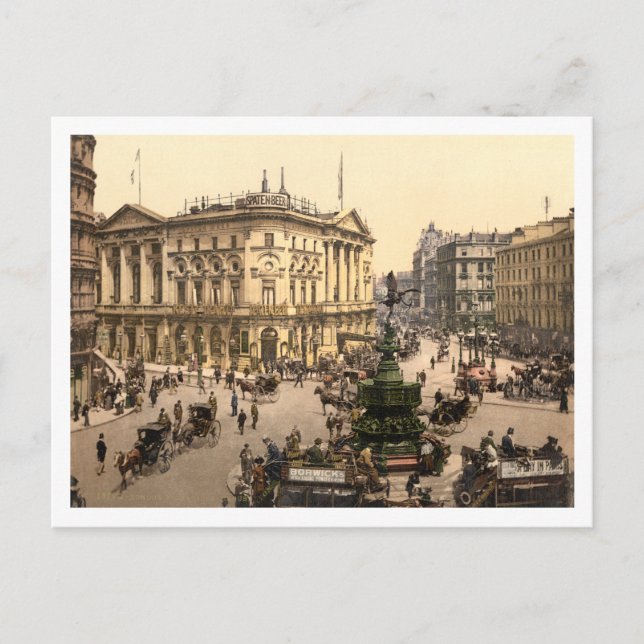 Piccadilly Circus, London, England Postkarte (Vorderseite)