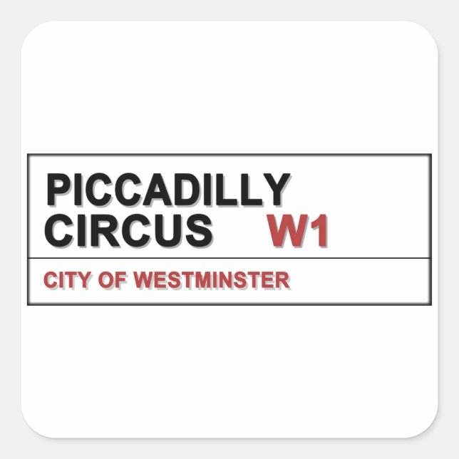 Piccadilly Circus London Quadratischer Aufkleber (Vorderseite)
