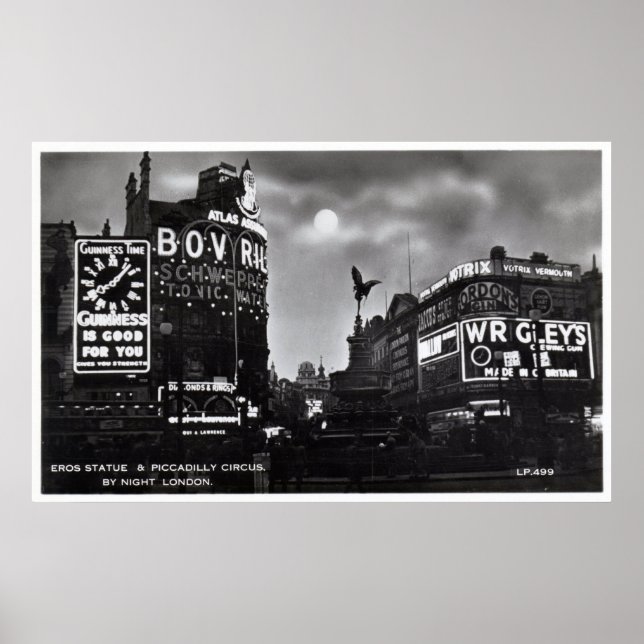 Piccadilly Circus, London Vintag Poster (Vorne)