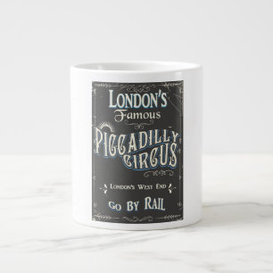 Piccadilly Circus London Vintage-Plakat Jumbo-Tasse