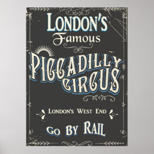 Piccadilly Circus London Vintage Poster
