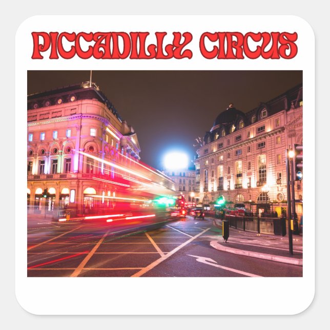 Piccadilly Circus Platz Aufkleber Weißer Hintergru (Vorderseite)