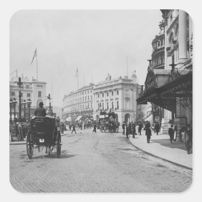 Piccadilly Circus Quadratischer Aufkleber (Vorderseite)