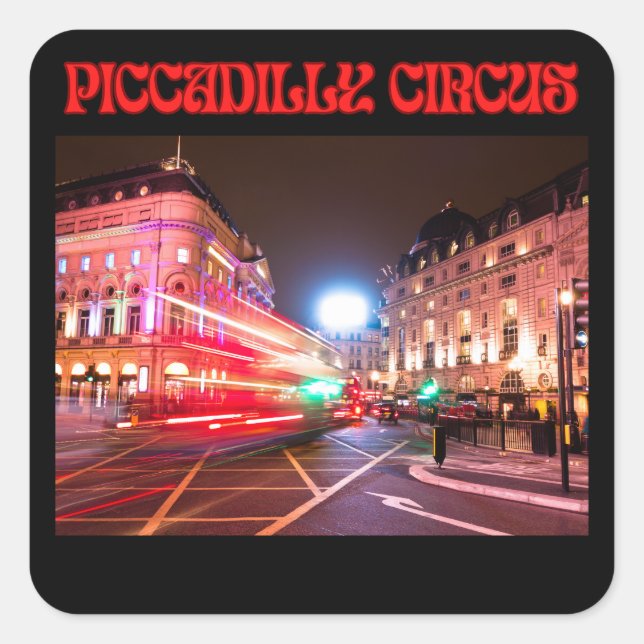Piccadilly Circus Square Aufkleber Schwarzer Hinte (Vorderseite)