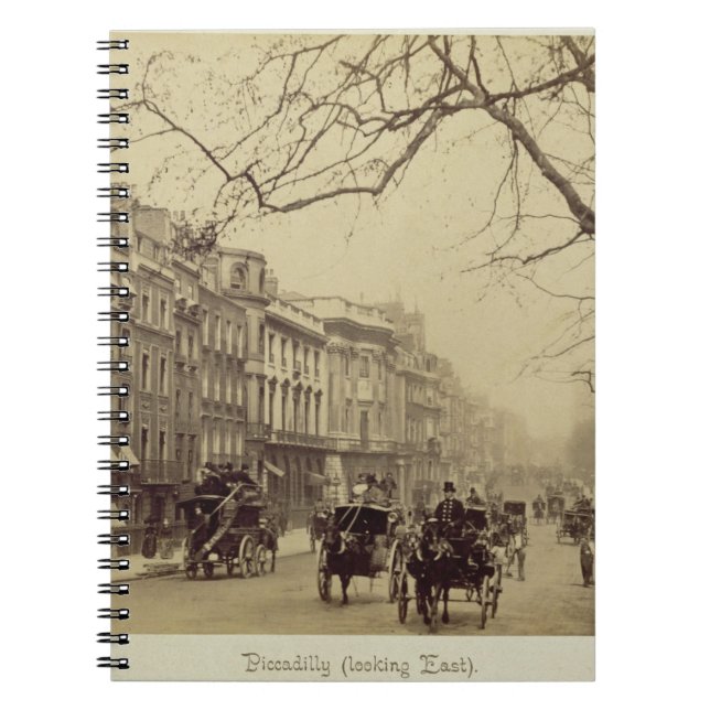 Piccadilly, das Osten, (Sepia-, gegenüberstellt Notizblock (Vorderseite)