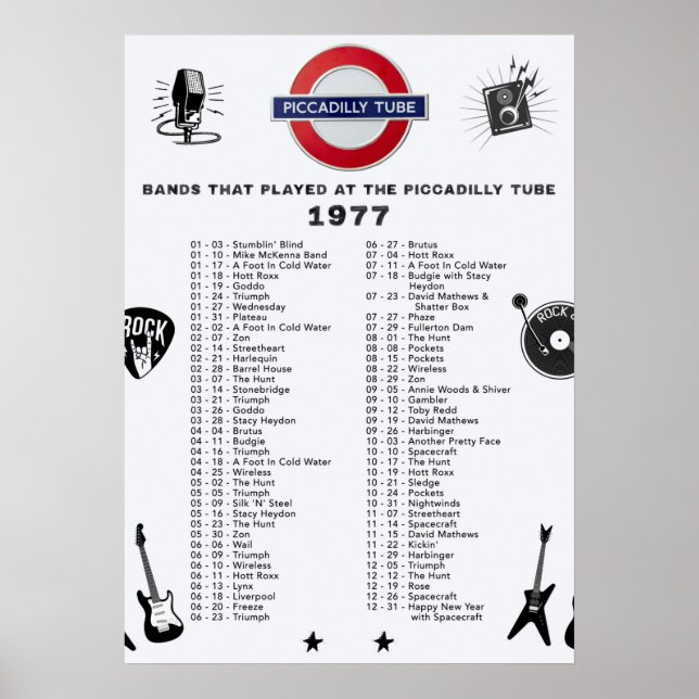 Piccadilly Tube - 1977 Poster (Vorne)