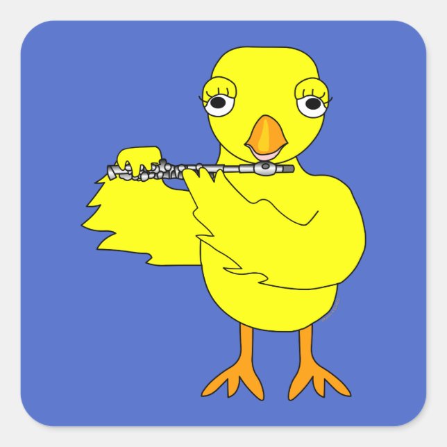 Piccolo Chick Quadratischer Aufkleber (Vorderseite)