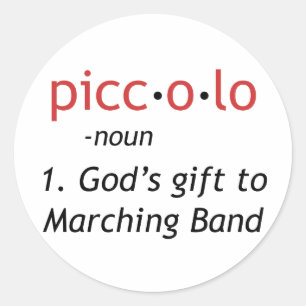 Piccolo Definition Runder Aufkleber