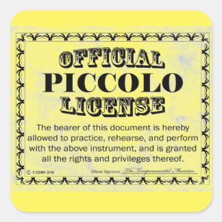 Piccolo License Square Aufkleber