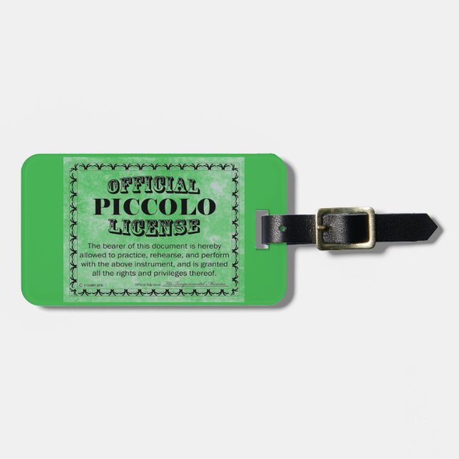 Piccolo-Lizenz Gepäckanhänger (Vorderseite horizontal)