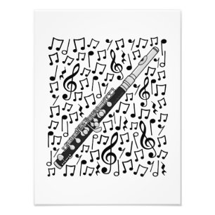 Piccolo Musical Notes Woodwind Music Teacher Fotodruck