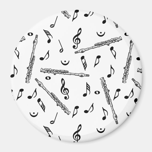 Piccolo Musiknote Pattern Magnet (Vorne)