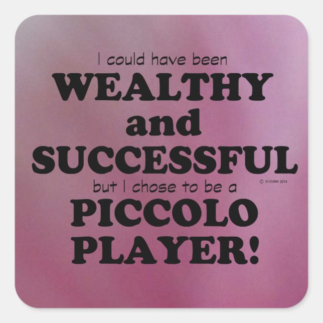 Piccolo Wealthy & Successessy Square Sticker (Vorderseite)