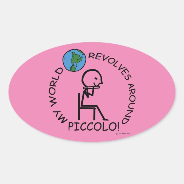 Piccolo - World Revolves rund um Oval Sticker (Vorderseite)