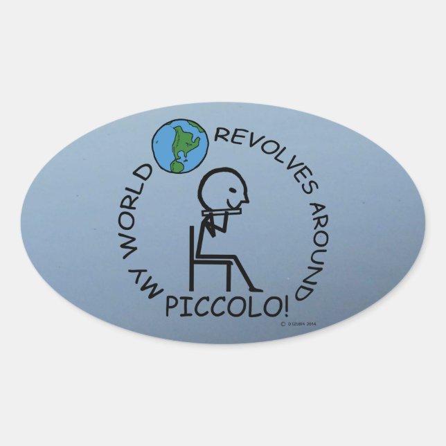Piccolo - World Revolves rund um Oval Sticker (Vorderseite)
