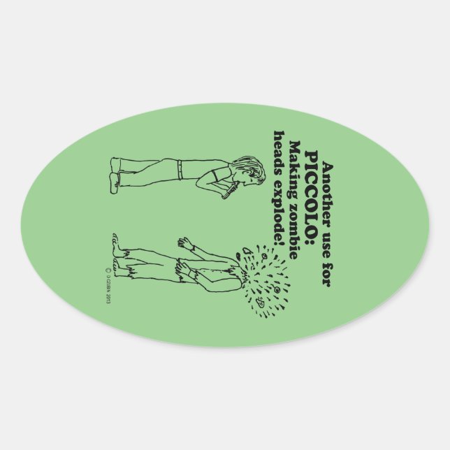 Piccolo Zombie Explode Oval Sticker (Vorderseite)