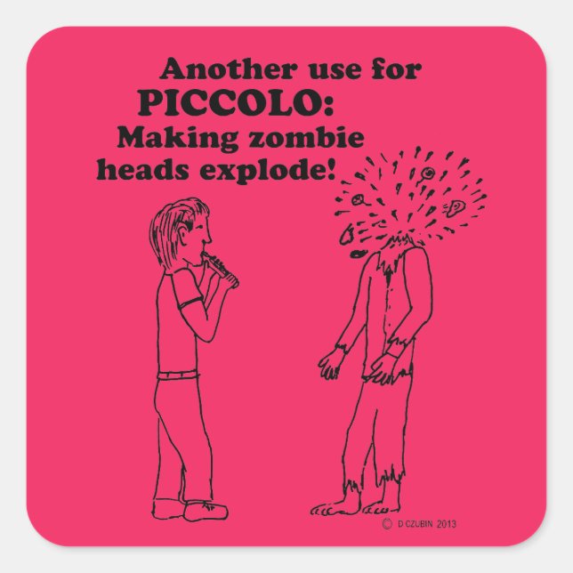 Piccolo Zombie Explode Square Sticker (Vorderseite)