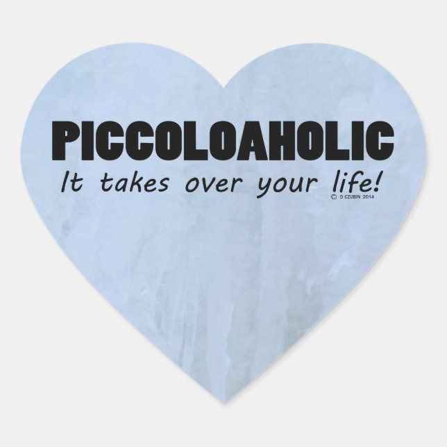 Piccoloaholic Life Heart Sticker (Vorderseite)