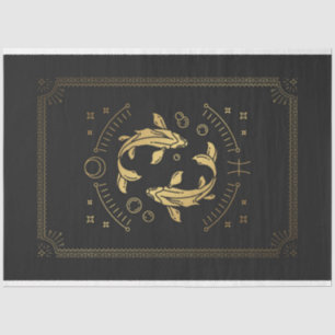 Pices Black and Gold Myscape Tarot Horoskop Seidenpapier