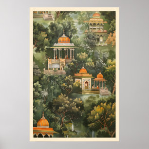 Pichwai Tempel Kunstprint Indischer Geheim Garten Poster