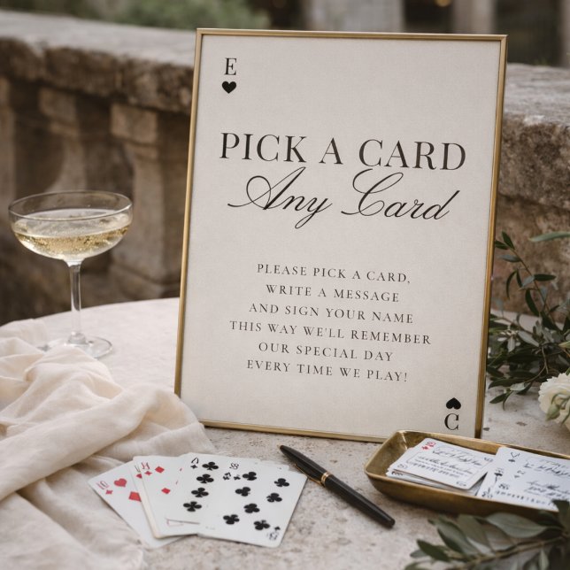 Pick A Card Any Card Wedding Guestbook Sign Einladung (Von Creator hochgeladen)