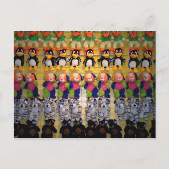 Pick a Prize Plush Toys RehoBeide Beach Boardwalk Postkarte (Vorderseite)