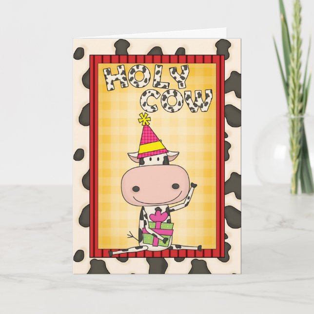 Pick an Age Birthday Kuh Karte (Vorderseite)