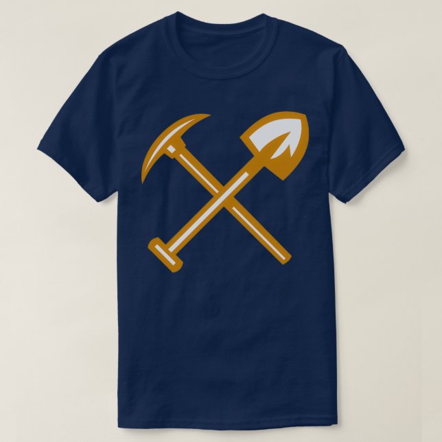 Pick Ax Shovel Crossed Retro T-Shirt (Design vorne)