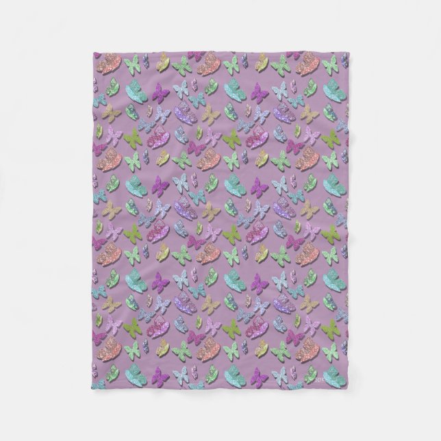 Pick Color Butterflies Surreal & Fluttering Fleecedecke (Vorderseite)
