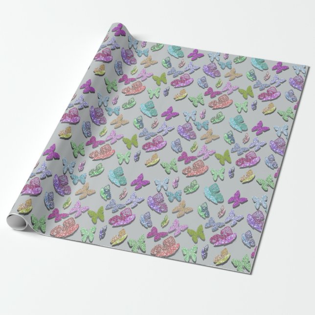 Pick Color Butterflies Surreal & Fluttering Geschenkpapier (Ungerollt)