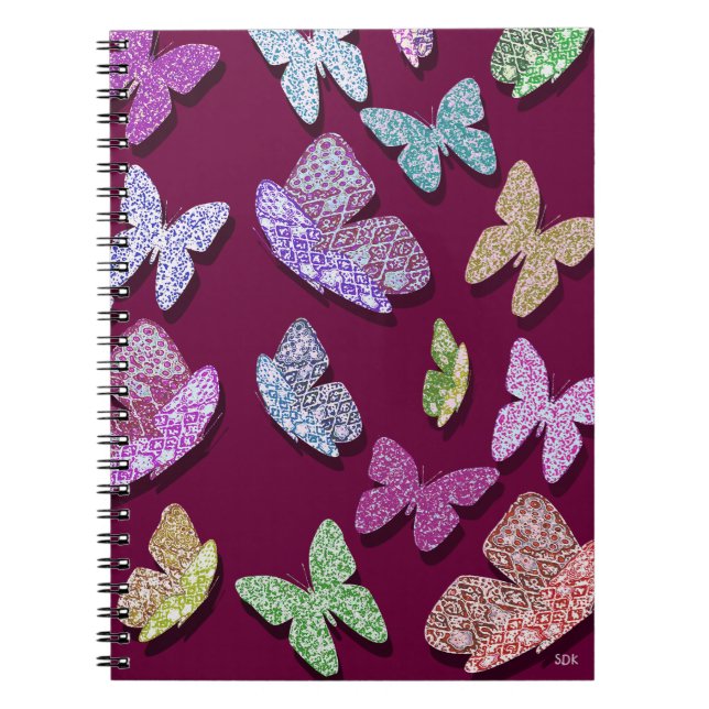 Pick Color Butterflies Surreal & Fluttering Notizblock (Vorderseite)