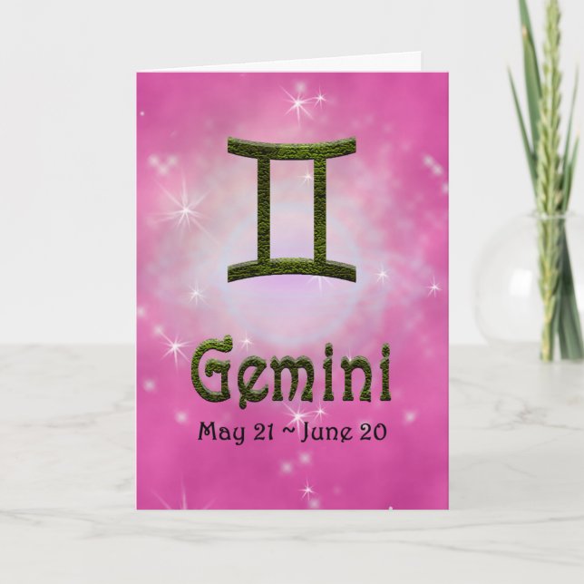 Pick Color Gemini Zodiac Astrologisches Zeichen Karte (Vorderseite)