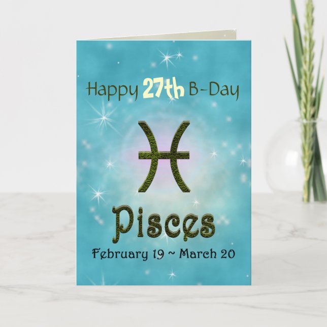 Pick Color Pisces Zodiac Astrologisches Zeichen Karte (Vorderseite)