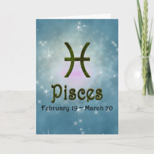 Pick Color Pisces Zodiac Astrologisches Zeichen Karte