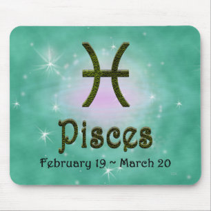 Pick Color Pisces Zodiac Astrologisches Zeichen Mousepad