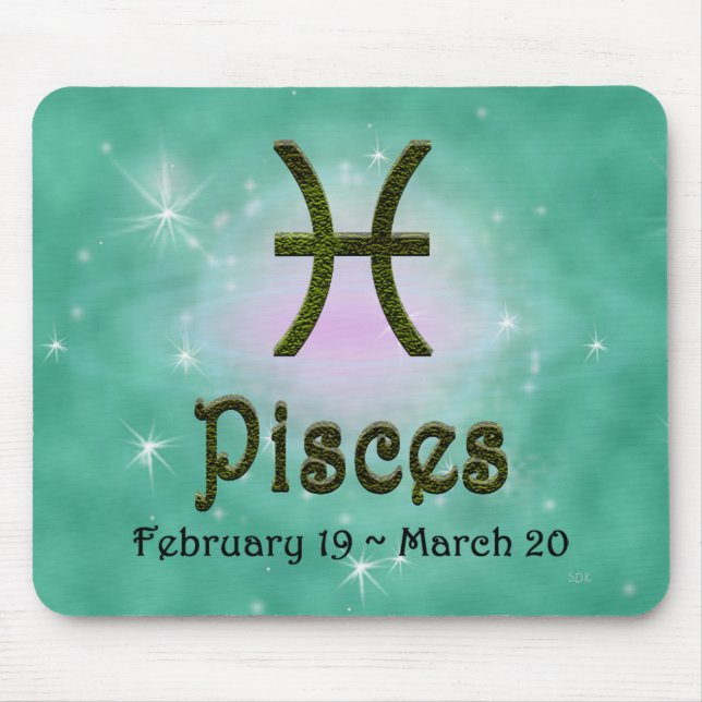 Pick Color Pisces Zodiac Astrologisches Zeichen Mousepad (Vorne)