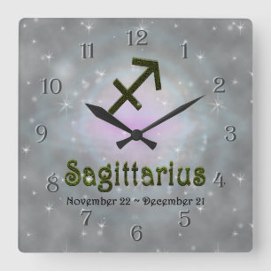 Pick Color Sagittarier Zodiac Astrologisches Zeich Quadratische Wanduhr