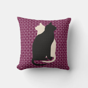 Pick Color Schwarz-weiß Cat Duo Yin Yang Style Kissen