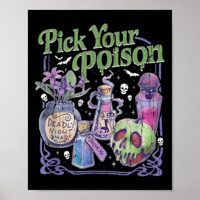 Pick dein Gift, Vintage Prinzessin Halloween Poster (Vorne)