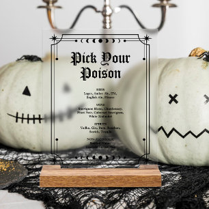 Pick Dein Poison Halloween-Bar Acrylschild