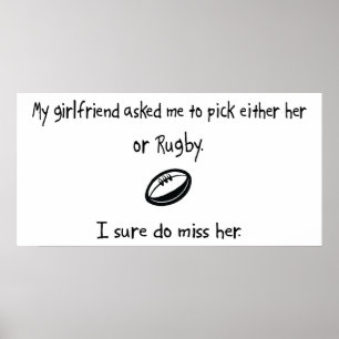 Pick Girlfriend oder Rugby Poster