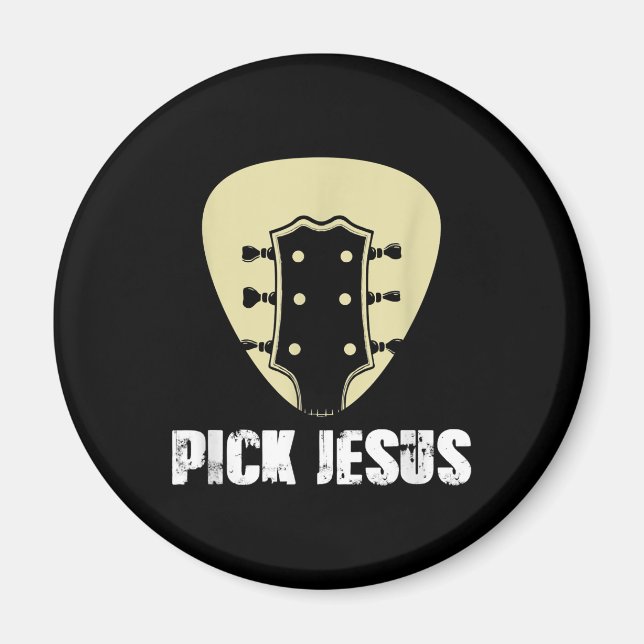 Pick Jesus Religician Geschenk Idee Gitarre Magnet (Vorne)