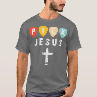 Pick Jesus Retro Vintages Plektrum T-Shirt