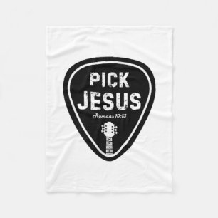 Pick Jesus T Shirt Romans 10_13 Christlich Guitar  Fleecedecke