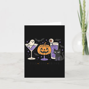 Pick Poison Halloween schwarze Katze Kürbis Geist Karte