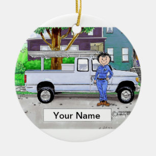 Pick Up Truck, Blue - Weibchen Keramik Ornament