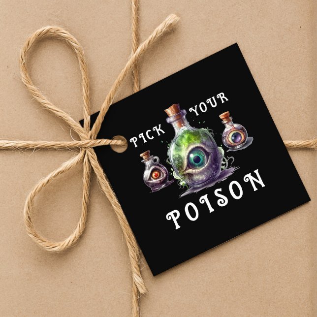 Pick your Poison Halloween Cocktail Party Geschenkanhänger (Pick Your Poison Halloween Cocktail Party Favor Tags)
